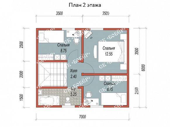 Сруб из бруса 7х7. фото